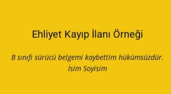 Kayıp İlanları